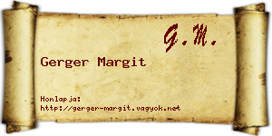 Gerger Margit névjegykártya